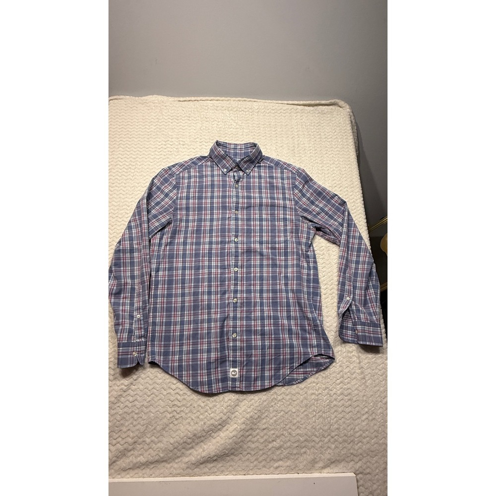 Vineyard Vines Performance Murray Shirt Mens Medium Blue Red Plaid Classic Fit